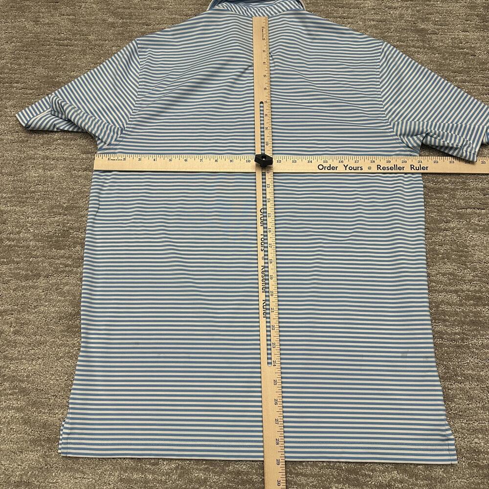 Vineyard Vines Performance Polo Shirt Mens M Blue Striped Short Sleeve Golf Logo - Picture 10 of 12